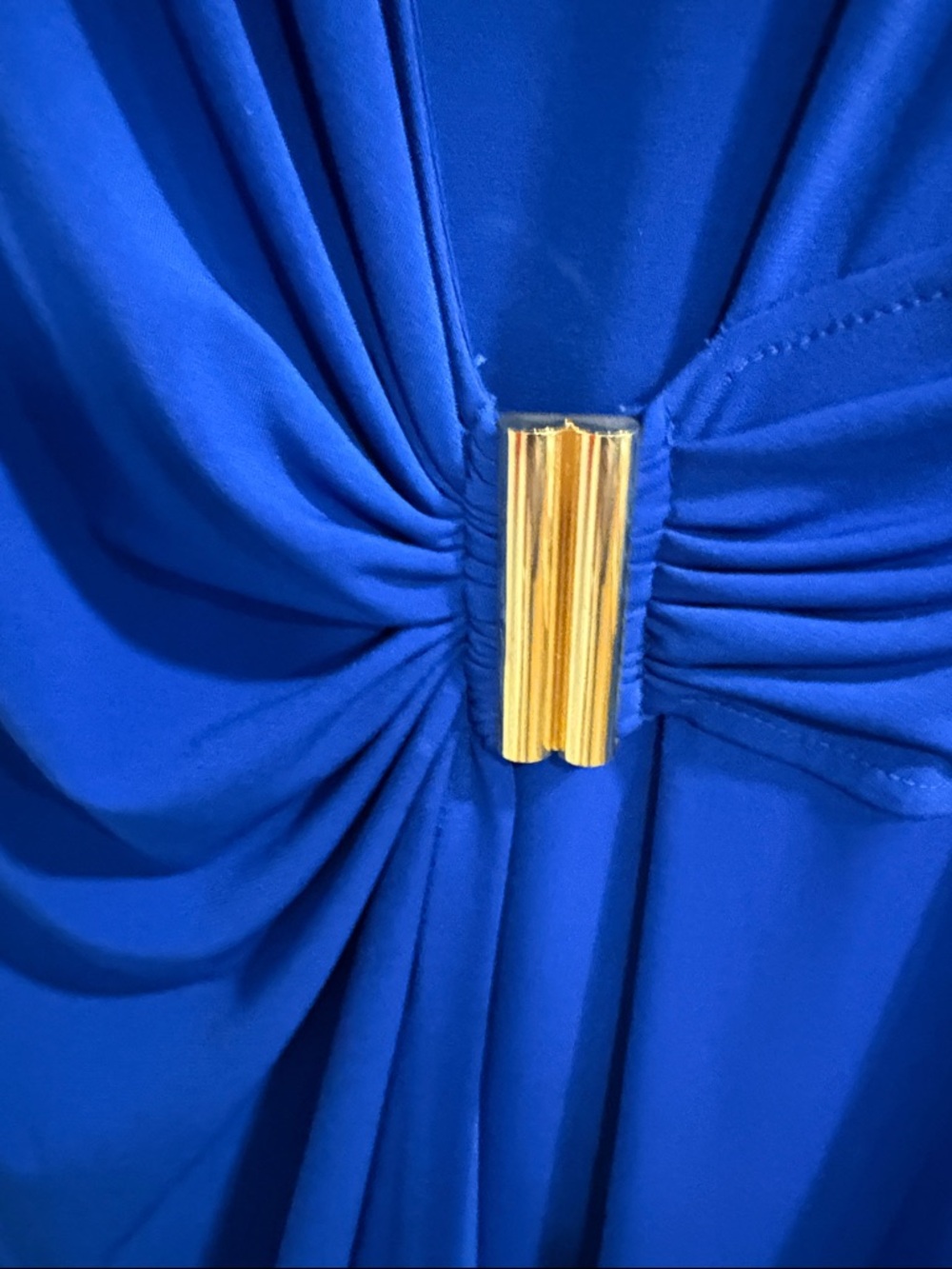 Calvin Klein Cobalt Blue V-Neck Twist-Front Long Sleeve Dress - Picture 4 of 9